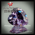 loose syntheticheart shaped amethyst cz stone CZHT0003#04